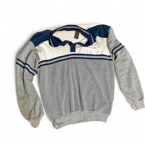 Men's Classic Gray and Blue Sweater #vintage